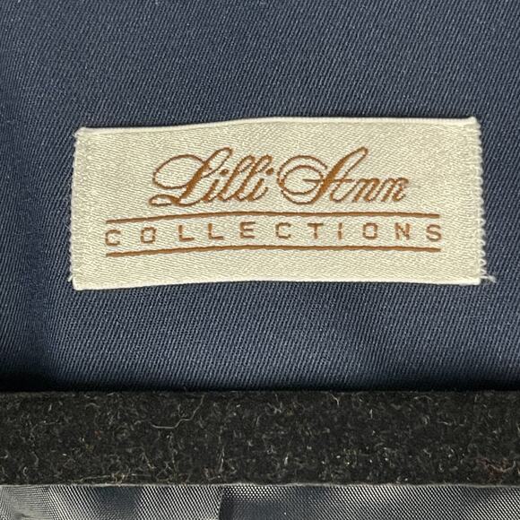 Vintage Lilli Ann Long Blazer Jacket Womens Medium Blue Gold Button Career - Picture 5 of 16